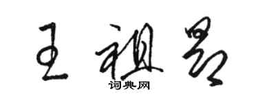 駱恆光王祖昂草書個性簽名怎么寫