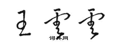 駱恆光王云云草書個性簽名怎么寫