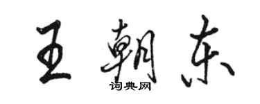 駱恆光王朝東行書個性簽名怎么寫