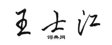 駱恆光王士江行書個性簽名怎么寫