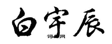 胡問遂白宇辰行書個性簽名怎么寫