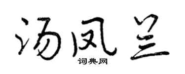 曾慶福湯鳳蘭行書個性簽名怎么寫