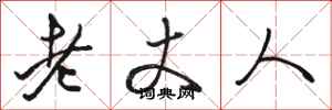 駱恆光老丈人行書怎么寫