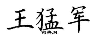 丁謙王猛軍楷書個性簽名怎么寫