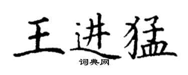 丁謙王進猛楷書個性簽名怎么寫