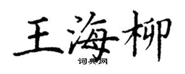 丁謙王海柳楷書個性簽名怎么寫