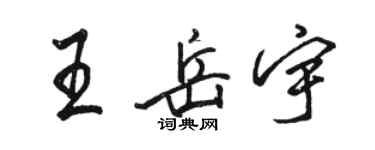 駱恆光王岳宇行書個性簽名怎么寫