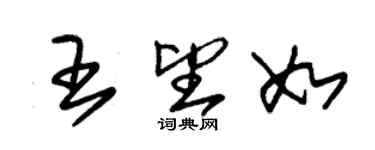 朱錫榮王望如草書個性簽名怎么寫