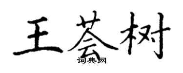 丁謙王薈樹楷書個性簽名怎么寫