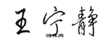 駱恆光王寧靜行書個性簽名怎么寫