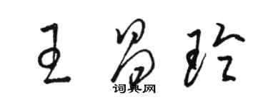 駱恆光王昌玲草書個性簽名怎么寫