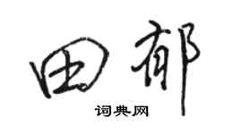 駱恆光田郁行書個性簽名怎么寫