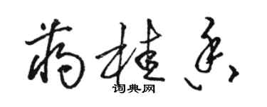 駱恆光蔣桂香草書個性簽名怎么寫