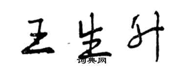 曾慶福王生升行書個性簽名怎么寫