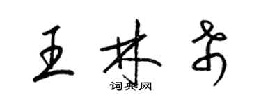 梁錦英王林希草書個性簽名怎么寫