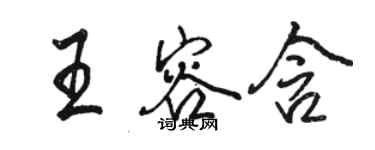 駱恆光王容含行書個性簽名怎么寫