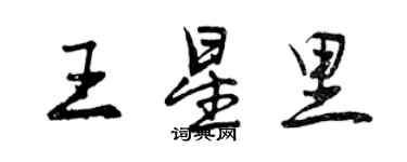 曾慶福王星里行書個性簽名怎么寫