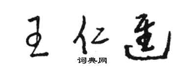 駱恆光王仁進草書個性簽名怎么寫