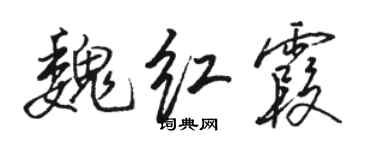 駱恆光魏紅霞行書個性簽名怎么寫