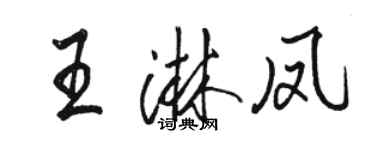 駱恆光王淋鳳行書個性簽名怎么寫