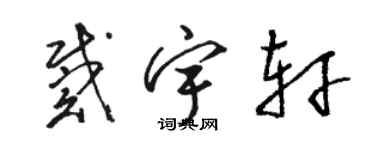 駱恆光戴宇軒草書個性簽名怎么寫