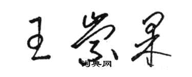 駱恆光王崇果草書個性簽名怎么寫