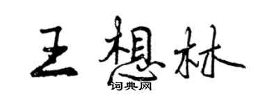 曾慶福王想林行書個性簽名怎么寫