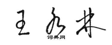 駱恆光王水林草書個性簽名怎么寫