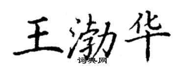 丁謙王渤華楷書個性簽名怎么寫