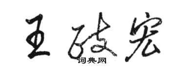 駱恆光王政宏行書個性簽名怎么寫