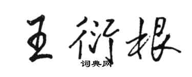 駱恆光王衍根行書個性簽名怎么寫