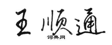 駱恆光王順通行書個性簽名怎么寫