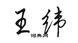 駱恆光王緯行書個性簽名怎么寫