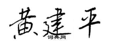 王正良黃建平行書個性簽名怎么寫