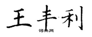 丁謙王豐利楷書個性簽名怎么寫