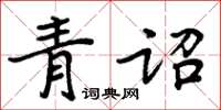 周炳元青詔楷書怎么寫