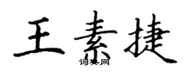 丁謙王素捷楷書個性簽名怎么寫
