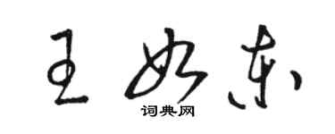 駱恆光王如東草書個性簽名怎么寫