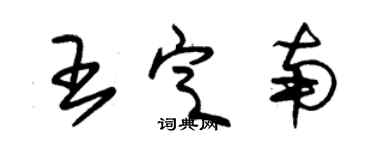 朱錫榮王定南草書個性簽名怎么寫