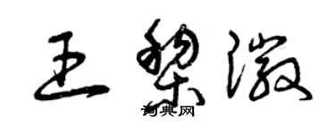 曾慶福王黎徽草書個性簽名怎么寫