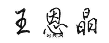 駱恆光王恩晶行書個性簽名怎么寫