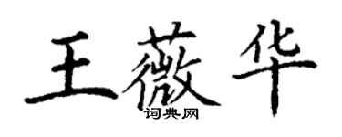 丁謙王薇華楷書個性簽名怎么寫