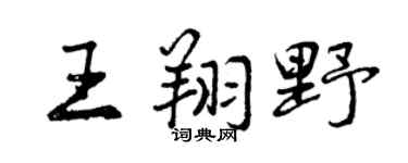 曾慶福王翔野行書個性簽名怎么寫