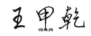 駱恆光王甲乾行書個性簽名怎么寫