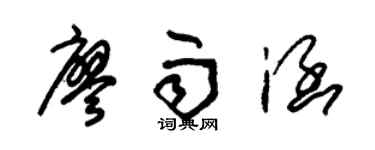 朱錫榮廖雨涵草書個性簽名怎么寫