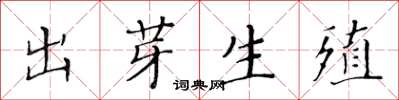 黃華生出芽生殖楷書怎么寫