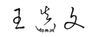 駱恆光王真文草書個性簽名怎么寫