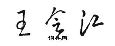 駱恆光王會江草書個性簽名怎么寫