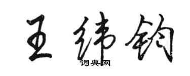 駱恆光王緯鈞行書個性簽名怎么寫