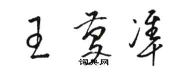 駱恆光王慶準草書個性簽名怎么寫